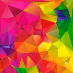 Fototapeta premium Colorful swirl rainbow polygon background. Colorful abstract vector. Abstract rainbow color Triangle Geometrical Background, Rainbow polygon swirl design. Rainbow Colorful swirl rainbow polygon