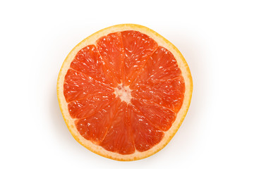 Fototapeta na wymiar Cutout of a Grapefruit Slice
