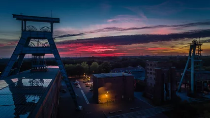 Türaufkleber Zeche Ewald bei Sonnenuntergang © luna1904