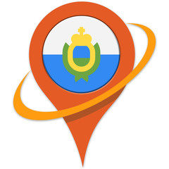 San marino Flag pin/pointer map icon.