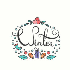 Winter Poster with Lettering