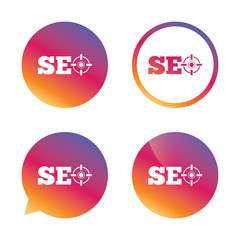 SEO sign icon. Search Engine Optimization symbol.