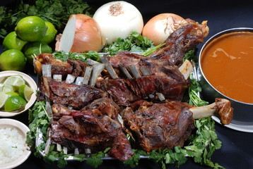 Roasted Goat ribs and bones with consomme
