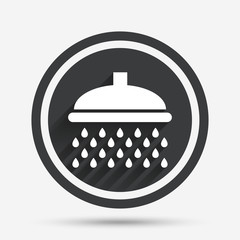 Shower sign icon. Douche with water drops symbol.