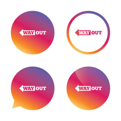 Way out left sign icon. Arrow symbol.