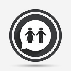 Toilet sign icon. Restroom symbol.