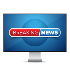 Breaking news TV screen vector
