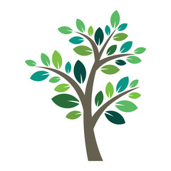 Stylized vector tree logo icon