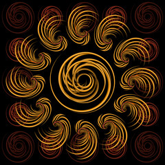 Spiral of needles. Abstraction on a theme of old-ate.
