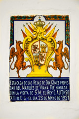 Recuerdo de una visita del rey Alfonso XIII, Córdoba, Andalucía, España