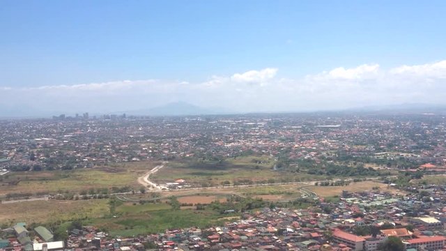 Airplane view while landing in manila airport