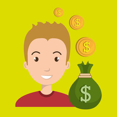 man bag money currency vector illustration eps 10