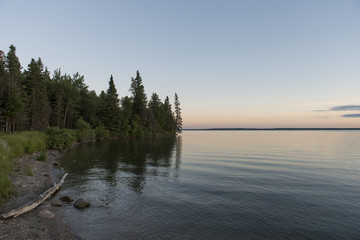 Trees at the lakeside, Lake Audy Campground, Riding Mountain Nat