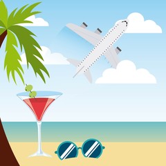 beach landscape vacations icon vector illustration design