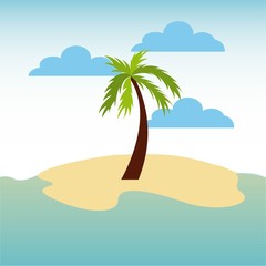Fototapeta na wymiar beach landscape vacations icon vector illustration design