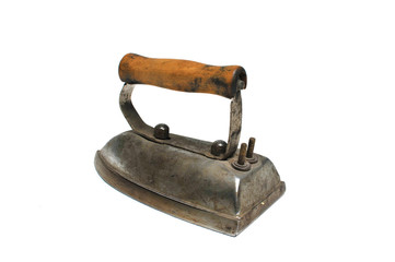 Old iron on a white background