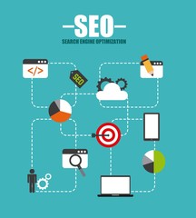 search engine optimization flat icons vector illustration design