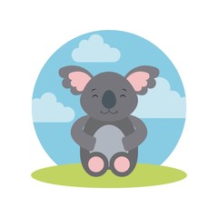 Obraz na płótnie Canvas tender cute koala bear card icon vector illustration design