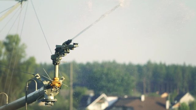 Sprinkler irrigation machines, slow motion