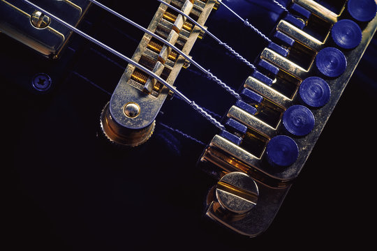Bridge and Fine Tuners on Electric Guitar