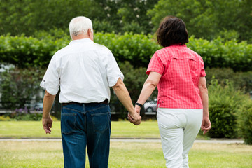 Couple Walking In Park