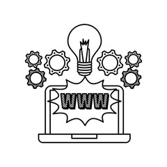laptop computer technology icon vector illustration design