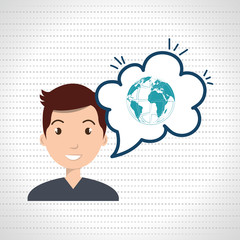 man thinking creating bubble vector illustration eps 10