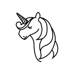 drawing cute unicorn icon vector illustration design