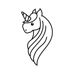 drawing cute unicorn icon vector illustration design