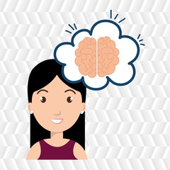 woman thinking creating bubble vector illustration eps 10