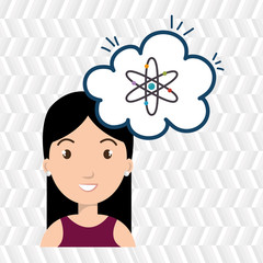 woman thinking creating bubble vector illustration eps 10