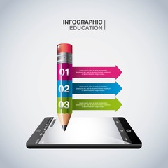 education online infographic with smartphone vector illustration design
