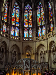 Stained Glass Windows in the Church of St Martial in Bordeaux