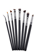 Brow makeup brushes set. Isolated. White background
