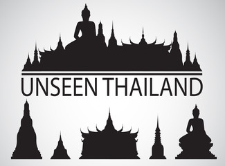 Obraz premium silhouette Wat in bangkok thailand
