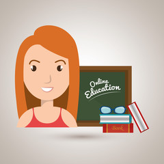 woman student online education vector illustration eps 10