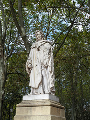 Fototapeta na wymiar Statue de Montesquieu in the Esplanade des Quinconces Bordeaux