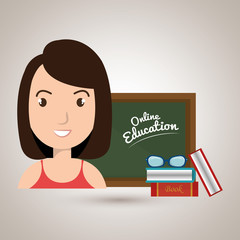 woman student online education vector illustration eps 10