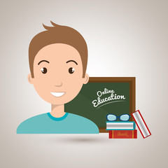 man student online education vector illustration eps 10