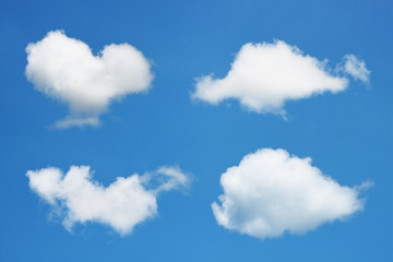 Naklejka na ściany i meble set of white clouds on blue sky