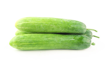 fresh cucumbers isolated on white