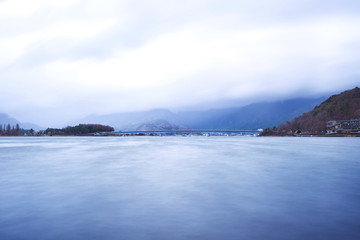 Fototapeta na wymiar Lake Kawaguchi located at Yamanashi Prefecture, Japan.