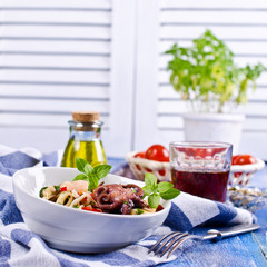 Seafood salad with vegetables