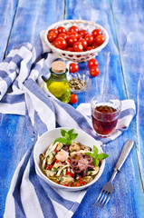 Seafood salad with vegetables