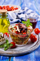 Seafood salad with vegetables