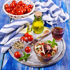 Seafood salad with vegetables