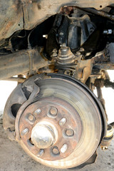 Front wheel suspension, car maintenance.