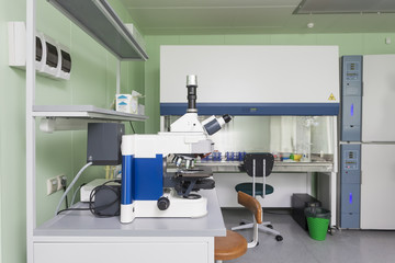 laboratory microscope medical equipment in hospital
