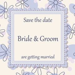 Wedding invitation flowers background vintage