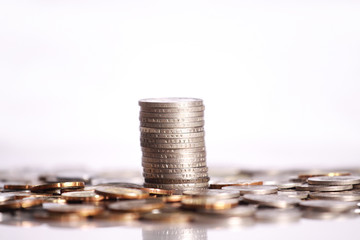 Coins isolated on white background